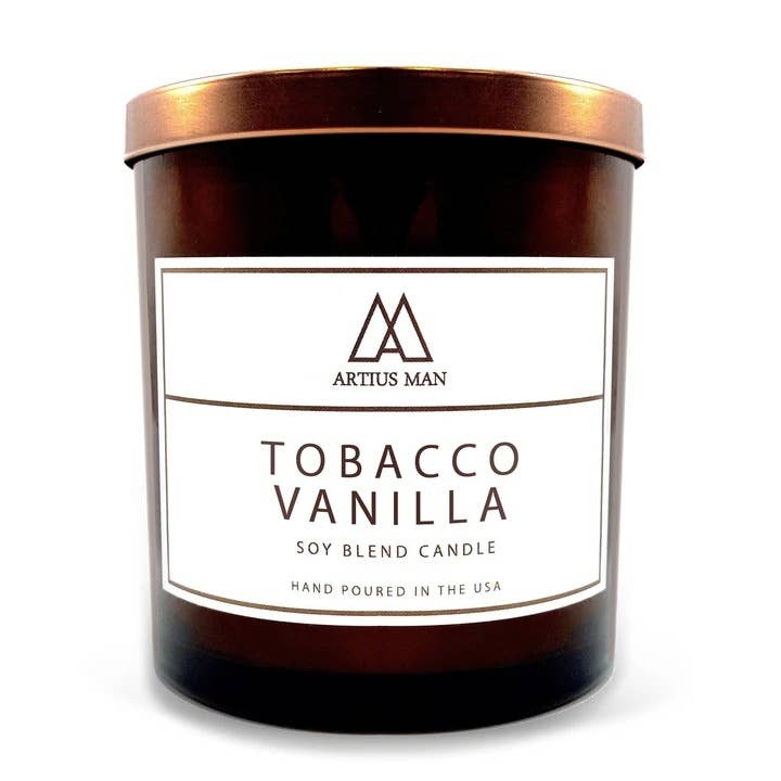 10 OZ. Manly Candles Tobacco Vanilla - Decor Addict, LLC