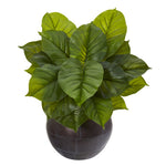 26” Large Philodendron Artificial Plant in Metal Bowl (Real Touch)