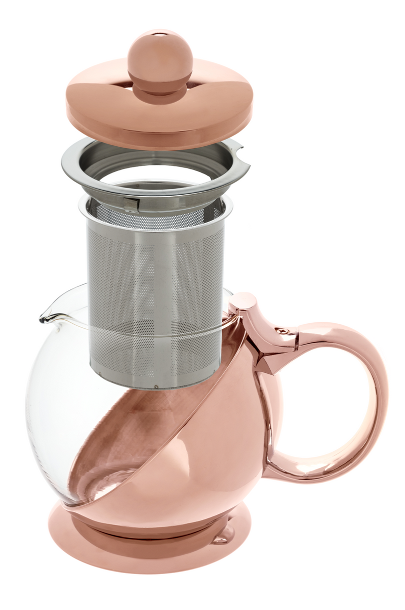 Shelby Rose Gold Wrapped Teapot & Infuser by Pinky Up