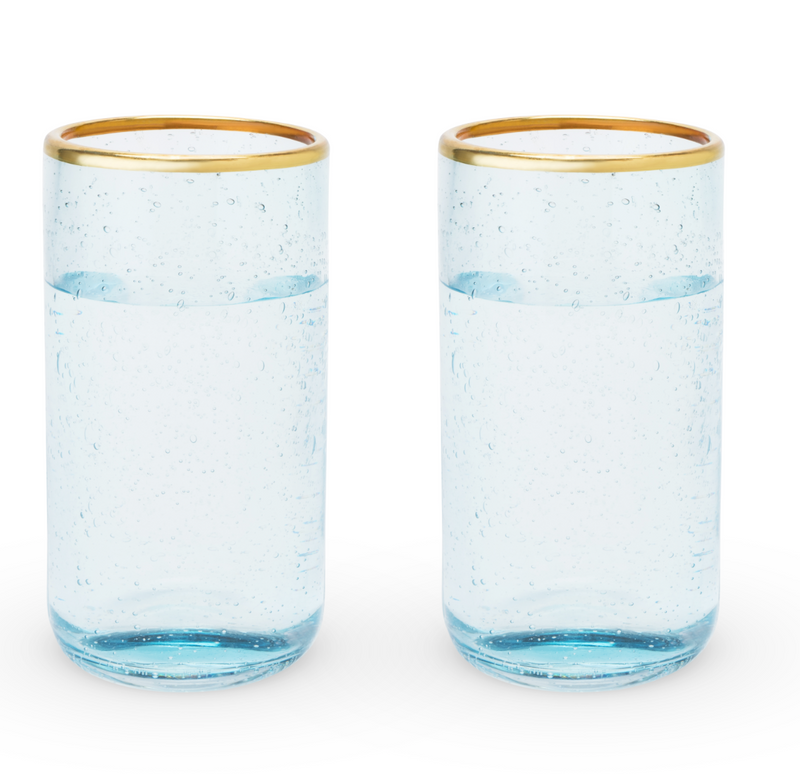 Juego de vasos de vidrio Aqua Bubble de Twine®