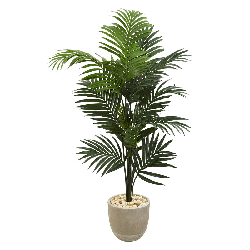 5’ Kentia Artificial Palm Tree in Decorative Tin Bucket