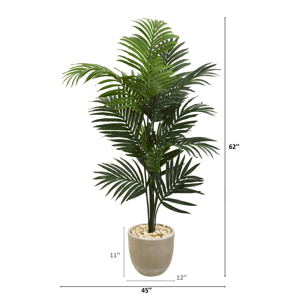 62” Kentia Artificial Palm Tree in Sandstone Planter - Decor Addict, LLC