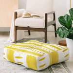 Angela Minca Watercolor Lines Yellow Floor Pillow Collection