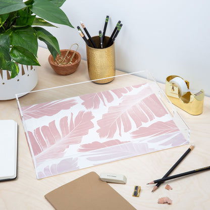 Anitas Bellas Artwork Blush Banana Leaves Dream 11 Acrylic Storage - Decor Addict, LLC