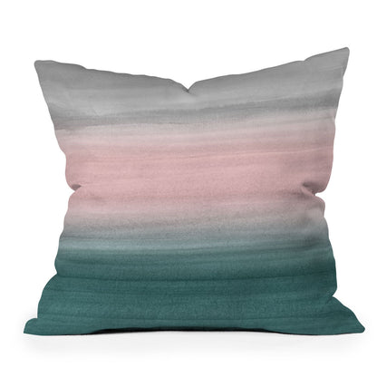 Anitas Bellas Artwork Teal Blush Gray Watercolor Throw Pillow - Decor Addict, LLC