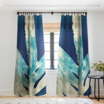 Anoellejay Green Fern at Midnight Bright Navy Window Treatment Collection