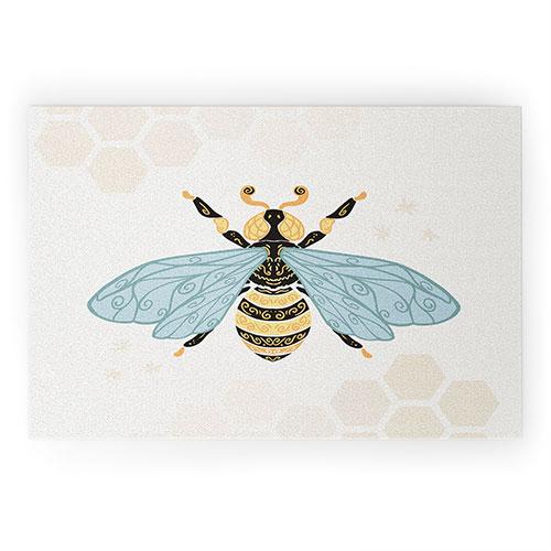 Avenie Bee And Honey Comb Welcome Mat Collection