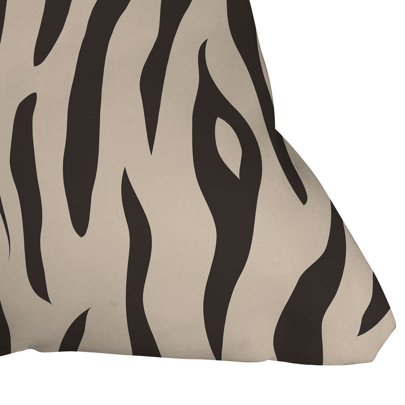 Avenie White Tiger Stripes Throw Pillow