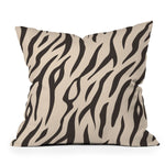 Avenie White Tiger Stripes Throw Pillow