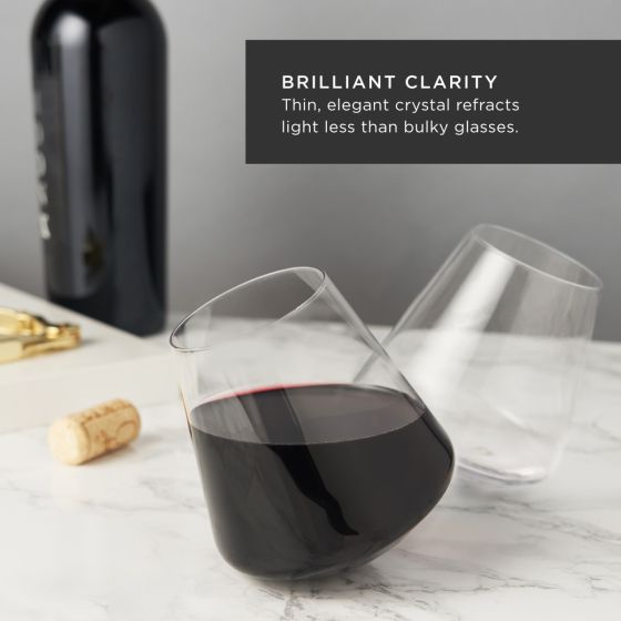 Rolling Crystal Wine Glasses by Viski® - Decor Addict, LLC