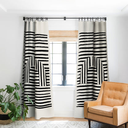Bohomadic Studio Minimal Series Black Striped Arch Window Treatment - Decor Addict, LLC