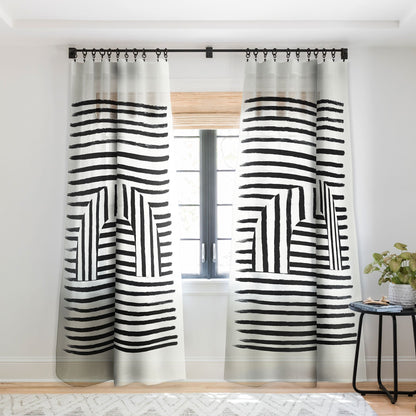 Bohomadic Studio Minimal Series Black Striped Arch Window Treatment - Decor Addict, LLC