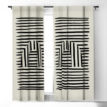 Bohomadic Studio Minimal Series Black Striped Arch Window Treatment - Decor Addict, LLC