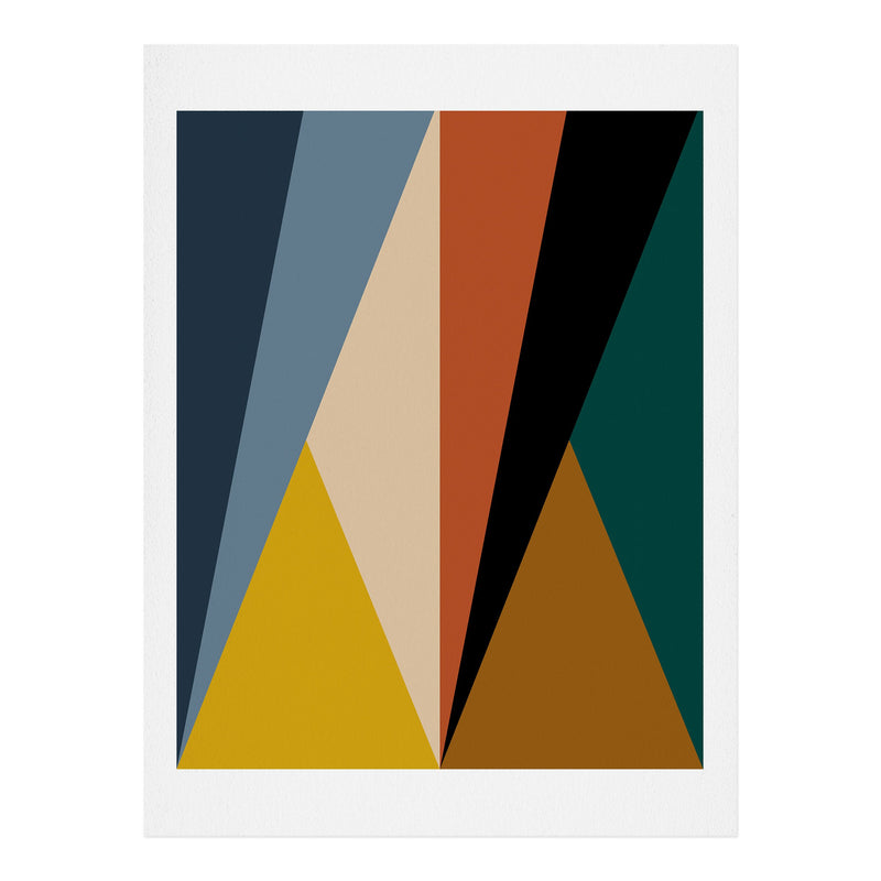 Arte de pared en negrita con triángulos geométricos de poemas de color