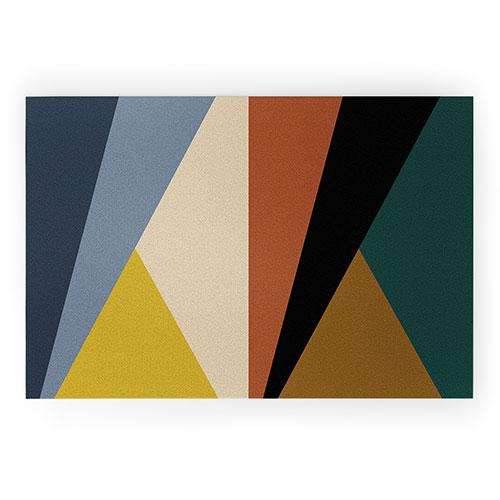 Collection de tapis de bienvenue de triangles géométriques de poèmes de couleur