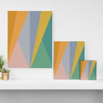 Arte de pared de arco iris de triángulos geométricos de poemas de color
