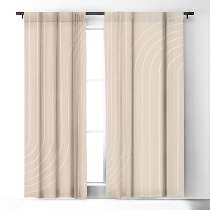Colour Poems Minimal Line Curvature Off White Window Treatment - Decor Addict, LLC