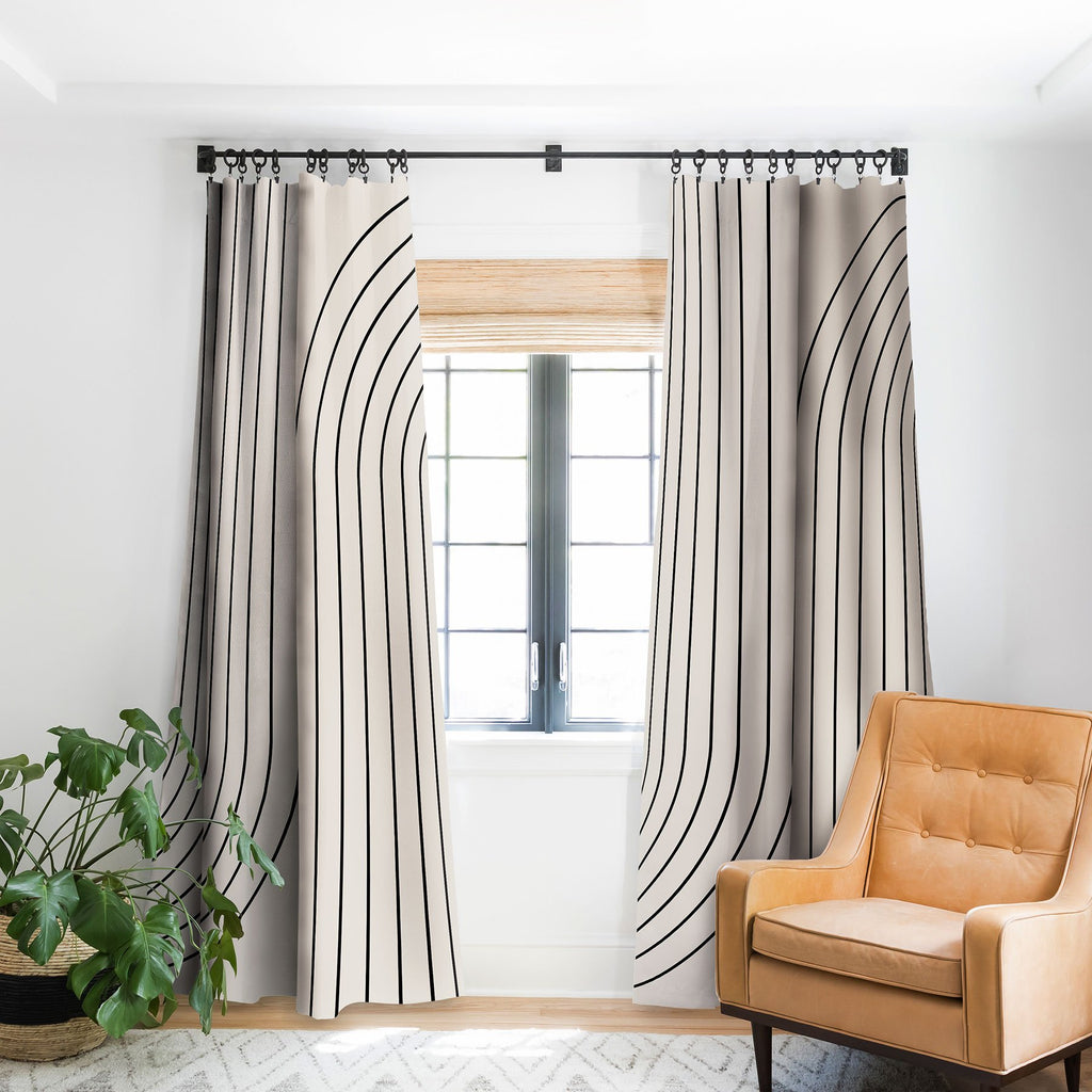 Colour Poems Minimal Line Curvature White Window Treatment - Decor Addict, LLC