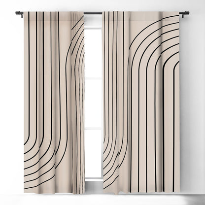 Colour Poems Minimal Line Curvature White Window Treatment - Decor Addict, LLC