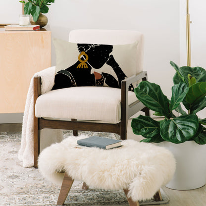 Domonique Brown Black Hair No 6 Throw Pillow - Decor Addict, LLC
