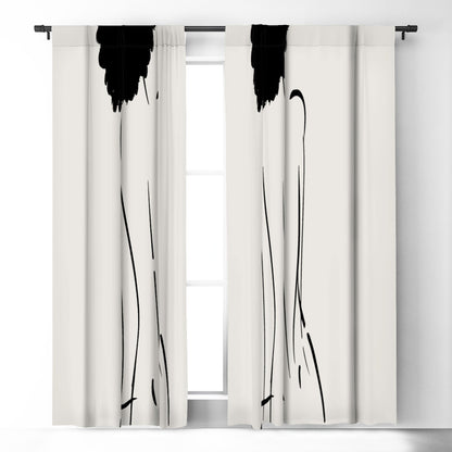 Domonique Brown Nude In Black No 2 Window Treatment - Decor Addict, LLC