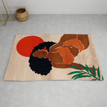Collection de tapis soleil brun rouge Domonique