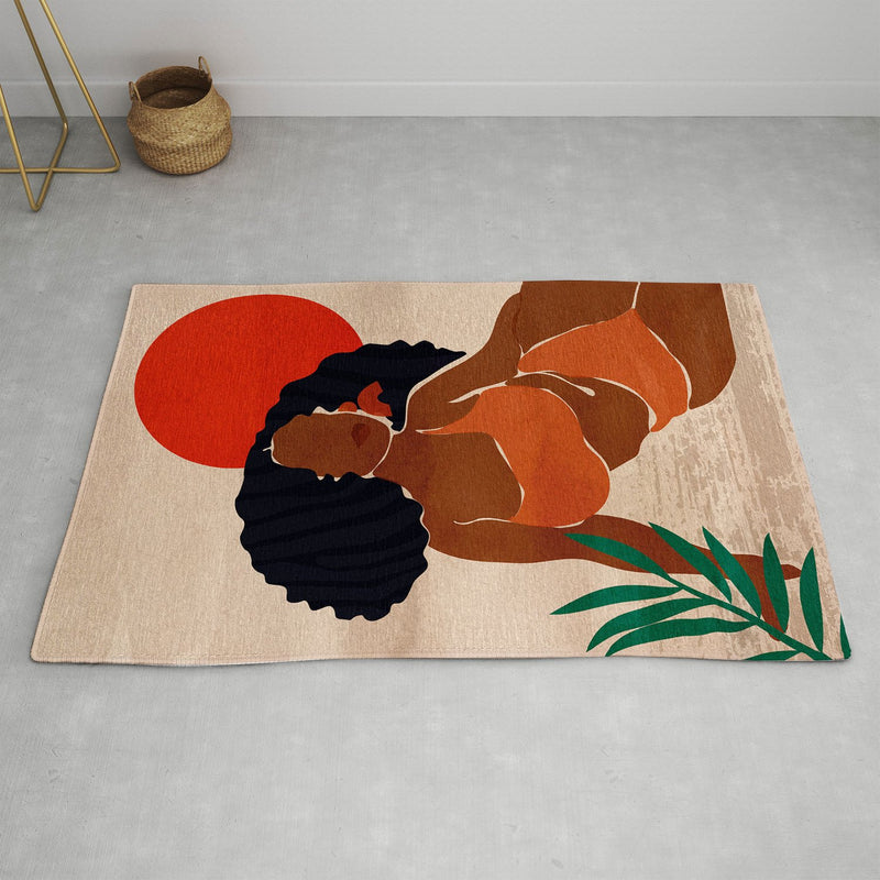 Domonique Brown Red Sun Rug Collection
