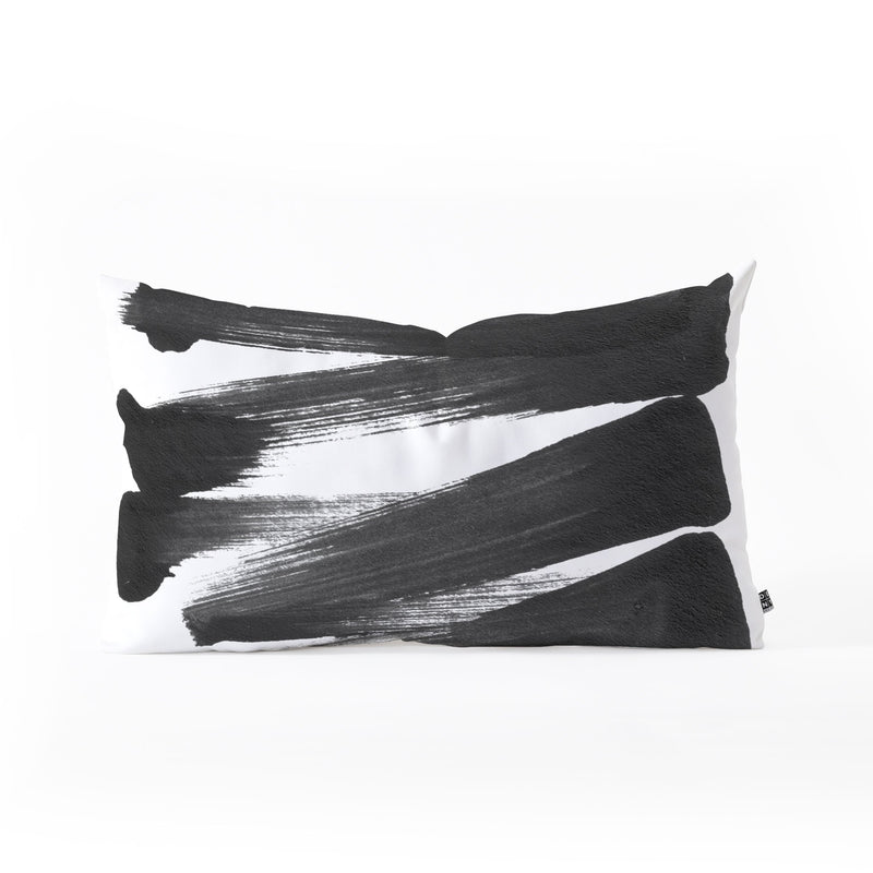 Galleryj9 Black Brushstrokes Theme Throw Pillow