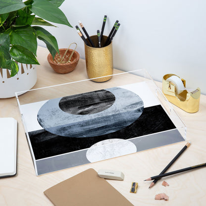 Galleryj9 Circles Black And White Geometric Mid Century Modern Abstract Acrylic Storage - Decor Addict, LLC