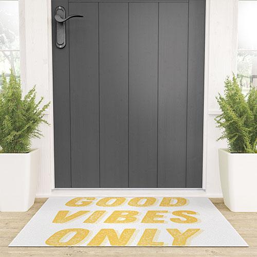 Juin Journal Good Vibes Only Bold Typograph Welcome Mat Collection