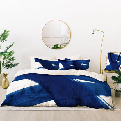 Kris Kivu Indigo Abstract Brush Strokes 4 Bedding Collection - Decor Addict, LLC