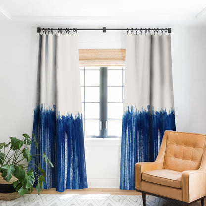 Kris Kivu Indigo Abstract Brush Strokes Window Treatment - Decor Addict, LLC