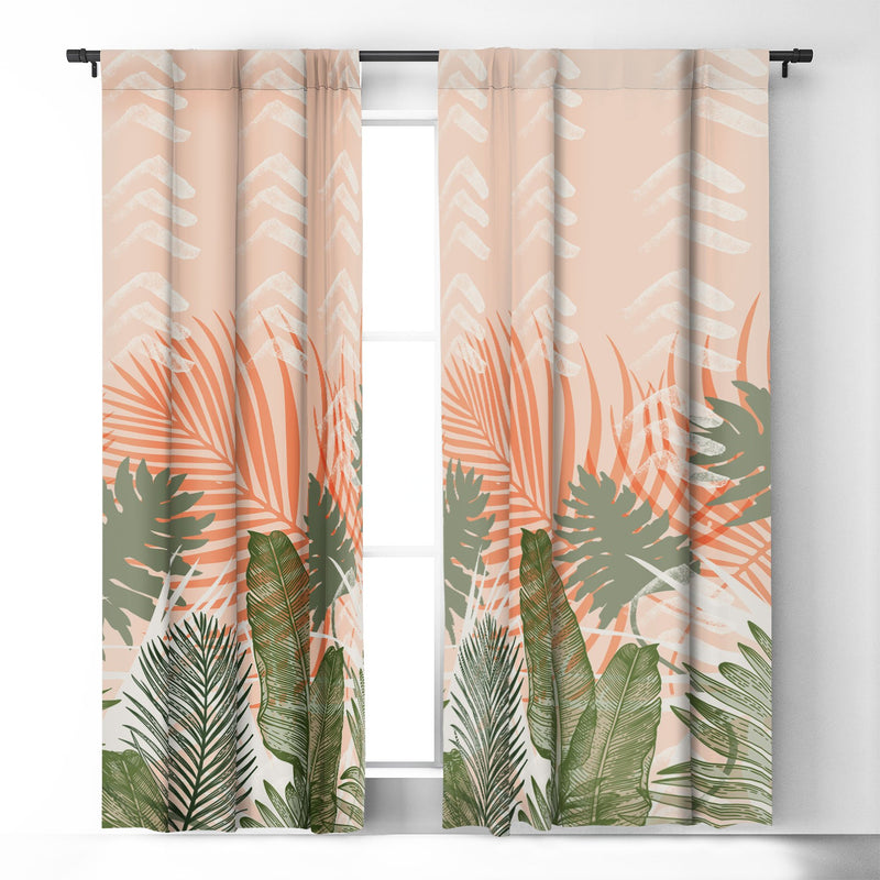 Marta Barragan Camarasa Abstract Tropical Plants Pastel Window Treatment