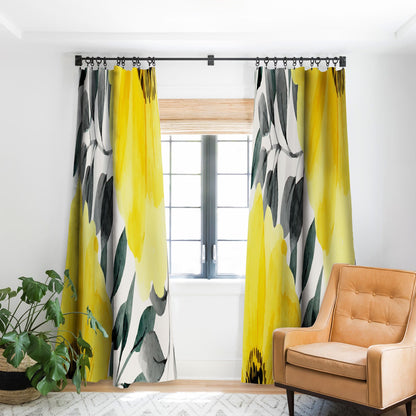 Marta Barragan Camarasa Big Yellow Watercolor Flowers Window Treatment - Decor Addict, LLC