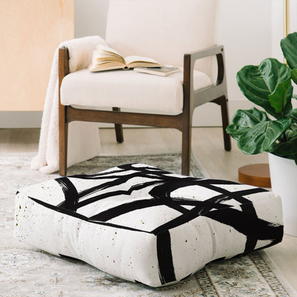 Ninola Design Japandi Minimal Black Marker Floor Pillow Collection - Decor Addict, LLC