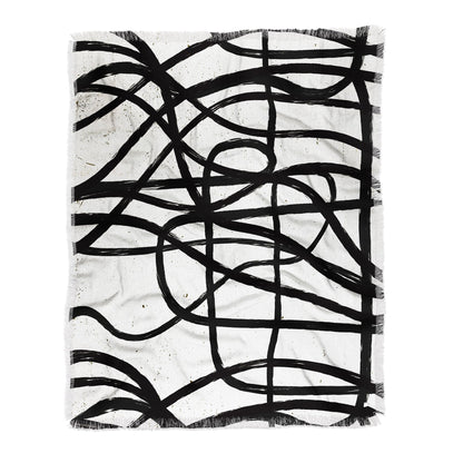 Ninola Design Japandi Minimal Black Marker Throw Blanket - Decor Addict, LLC