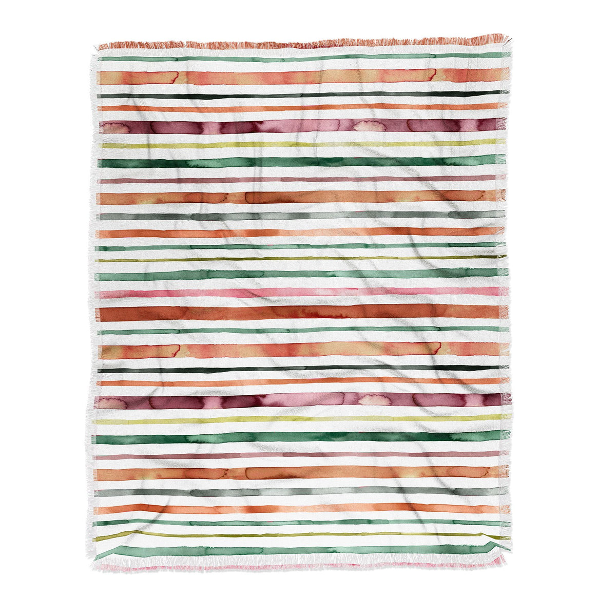 Ninola Design Moroccan Tropic Stripes Green Throw Blanket - Decor Addict, LLC