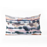 Ninola Design Soft Desert Dunes Blue Throw Pillow