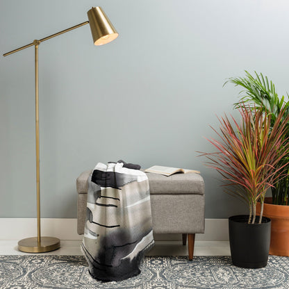 Ninola Design Watery Stripes Japandi Black Throw Blanket - Decor Addict, LLC