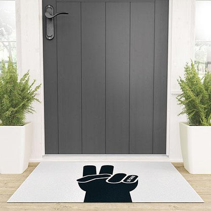 Phirst Peace Sign Do Good Bw Welcome Mat Collection - Decor Addict, LLC