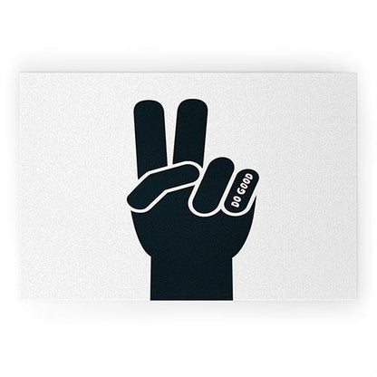 Phirst Peace Sign Do Good Bw Welcome Mat Collection - Decor Addict, LLC