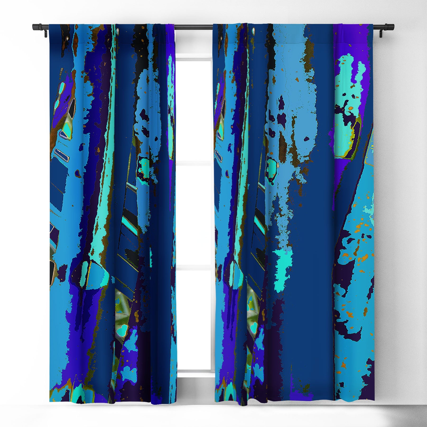 Rosie Brown Blue Palms 2 Window Treatment - Decor Addict, LLC