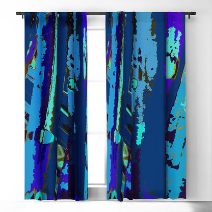Rosie Brown Blue Palms 2 Window Treatment - Decor Addict, LLC