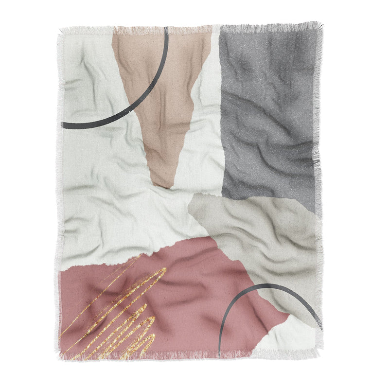 Sheila Wenzel Ganny Paper Cuts Abstract Throw Blanket