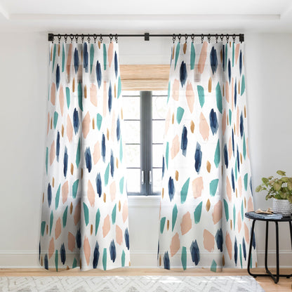 Summer Sun Home Art Turquoise Navy Pink Gold Window Treatment - Decor Addict, LLC