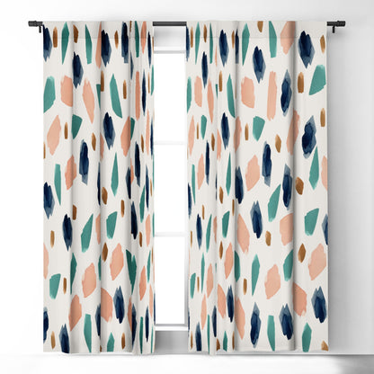 Summer Sun Home Art Turquoise Navy Pink Gold Window Treatment - Decor Addict, LLC